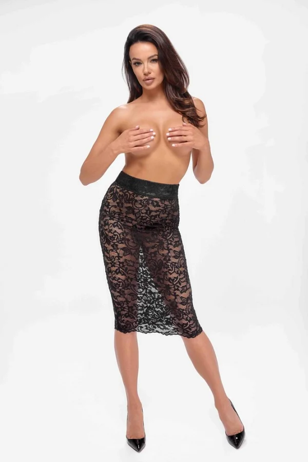 Ambivalence Lace Up Midi Skirt  - M