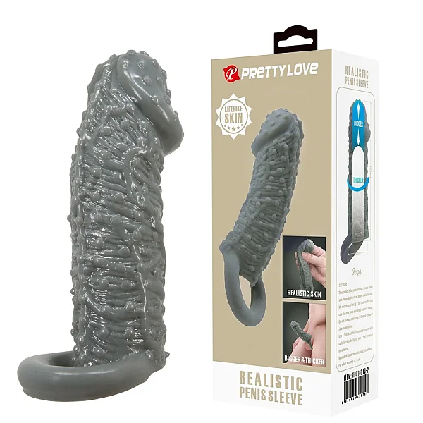 Pretty Love Realistic Penis Sleeve Black Ii
